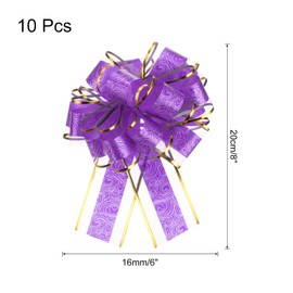 MECCANIXITY 10pcs 6 Inch Large Pull Bow Gift Wrapping Bows Ribbon Organza Purple for Wedding Baskets Presents Christmas Valentine's Day Party