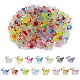 120PCS 15 Colors Resin Gradient Ducks, Mini Duck Figurines DIY Decor
