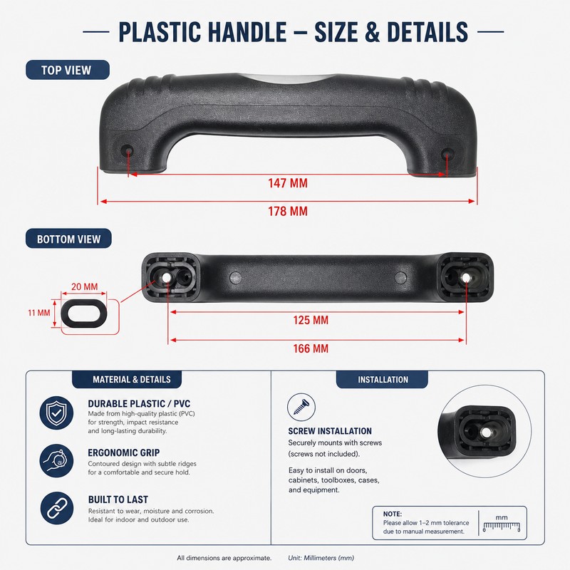 Suitcase Replacement Handle for Luggage Repair – Comfortable Screw-On Carry