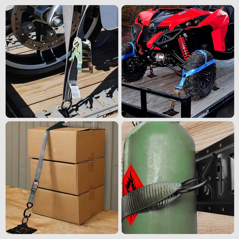 Onesnt 12 Pack E-Track O-Ring Tie-Down Anchors for Secure Motorcycles,