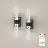 ThyFenno Battery Operated Crystal Wall Sconce with Remote Control, 3