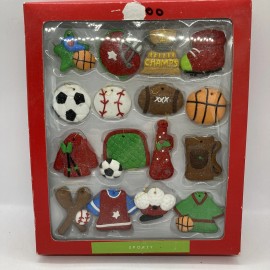North Pole Trading Co. Set of 16 Plastic "Sports" Ornaments. New In Box