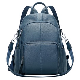 ALTOSY Soft Leather Backpack Purse For Women -theft Backpacks Versatile Shoulder Bag（S81 Linen Blue）