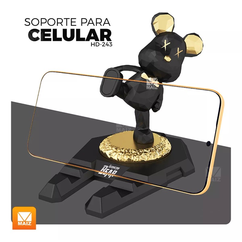 Maíz Soporte Base Celular Escritorio Figura Estatua Oso Kawaii