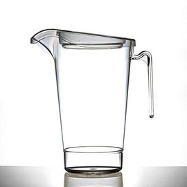 Glassjacks Ltd - The Glassware and Glassware Storage Box Company Plastic Jug 4 Pint with Lid, Stacking | Pimms Jug | Virtually unbreakable - Quality Catering Products