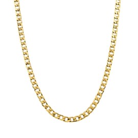 Silvershake SUEBUE 7MM 14K Yellow Gold Plated Stainless Steel 20 to 22 Inch Adjustable Cuban Link Chain Necklace Jewelry for Women or Men Unisex, Stainless Steel 14K Gold Plated, No Gemstone