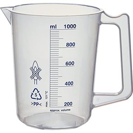 TRUSCO HPB-1000 Polypropylene Blue Scale Beaker 33.8 fl oz (1,000 ml) (with handle)