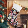 Blueangle Sugar Skull Flower Christmas Stockings 17.7 Inch Gift Holders
