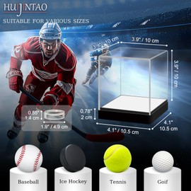 Huijintao Baseball Display Case with RGB Color Changing LED Light, Acrylic Baseball Holder Display Case, UV Protected Clear Baseball Stand for Memorabilia