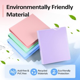 BinderX Extra Durable 3 Ring Binder, Round Ring 2 Inch Binders, Fits 450 Sheets of 8.5x11 Paper, Customizable View Cover with Inside Pockets, Cute 2" Binder, School Supplies for Girl, Lavender Purple