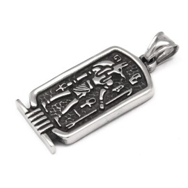 Gungneer Stainless Steel God Dead Jackal Anubis Pendant Egyptian Necklace Keel Chain Strength Key of Life Jewelry