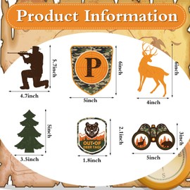 62 Decoraciones de Fiesta de Tema de Caza Bandera de Cumpleaños de Caza Suministros de Fiesta de Cumpleaños de Caza Topper de Magdalena de Camuflaje Remolinos de Caza para Fiesta