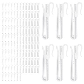 120 Pcs Adjustable Curtain Hooks Curtain Pleat Hooks Plastic Pinch Pleat Curtain Hooks Clips Ratchet System Pinch Pleated Curtain Drapery Pin Hook for Window Curtain Door Curtain Shower Curtain