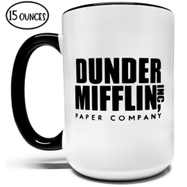 Dunder Mifflin Inc.15oz Grade A Quality Two Tone Ceramic Mug/Cup - Inspired by The Tv Show The Office - Foam Box Protection (Perfect Funny Gift)