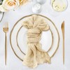 Muslin Napkins, Gauze Fabric, Beige Boho Pleated Fabric Napkins, Pleasantly