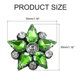 uxcell Handmade Star Beaded Patches, 10Pcs Glass Crystal Rhinestone Appliques Star Patches Appliques for Clothing DIY Sewing Accessories, Light Green
