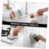 Baluue 4pcs Cleaning Scrubber Thickened Sponge and Handle for Kitchen