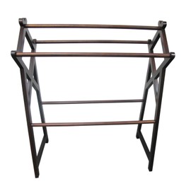 Maykoosh Suburban Soiree Towel Rack (Blanket Rack) in Solid Mahogany Wood, Straight Shape, Brown Finish Type, 28.25 x 14.75 x 34.75 inches