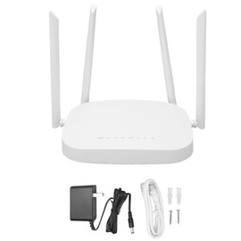 4G WiFi Router 300Mbps SIM Card Slot 4 Antennas Support 32 Devices Mobile WiFi Hotspot for Asia Africa 100‑240V US Plug