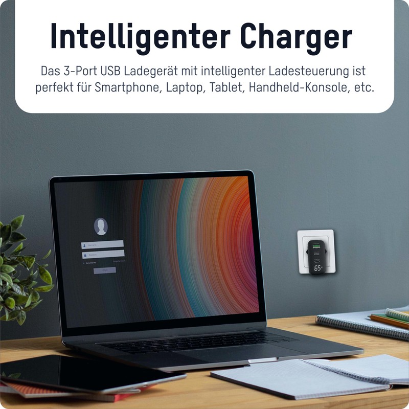ANSMANN 3-Port USB Charger with up to 65 W/Power Delivery