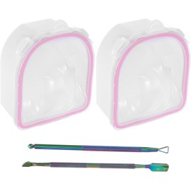 Cuenco Inoxidable Remojo Acero Manicura para de Rosa de Plástico Tratamientos de Nutrición, Suaviza Cutícula, Retiro de Uñas Artificiales