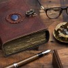 NomadCraftsCo. Large Leather Journal with Semi Precious Stone - Lock