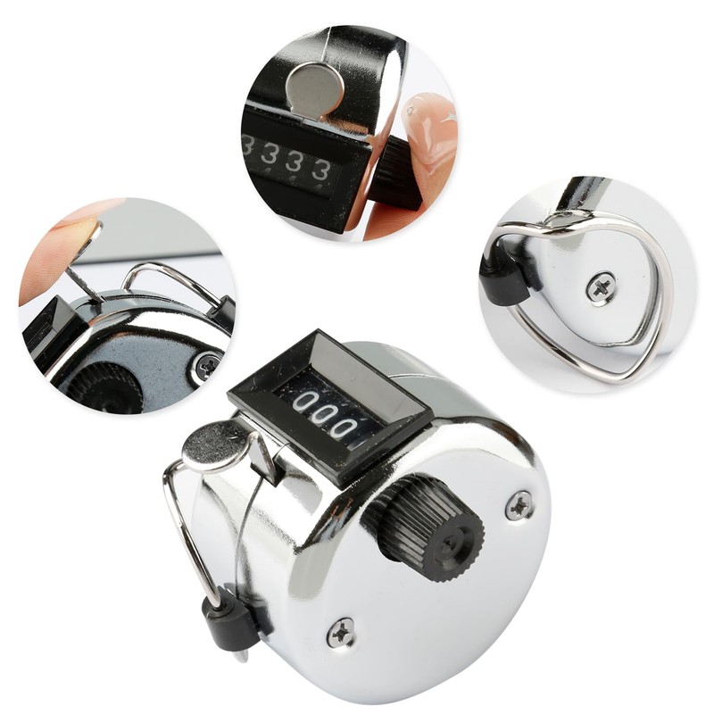 Luckious 2PCS Manual Counter,Round Counter 4-Digit Mechanical,Golf Score Counting Tool,Clicker