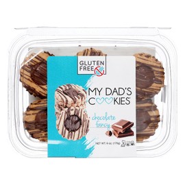 My Dad's Cookies Gluten Free Chocolate Fancy Vanilla Sandwich Cookies With Chocolate Fudge Filling - Dairy Free, Kosher, Nut Free, Italian Cookies - Baked Fresh - 6oz (3 Pack Cookie Boxes With Window)