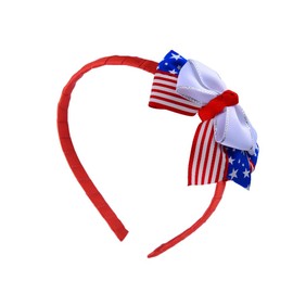 American Flag Hair Bow Headband Star Stripe Multi-Layer Bowkot Headbands Ribbon USA Flag Hairband Patriotic Independence Day Hat Hair Accessories Memorial Day Fourth of July Headpiece