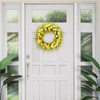 Puleo International 30" Artificial Tulip Floral Spring Door Wreath, Green/Yellow