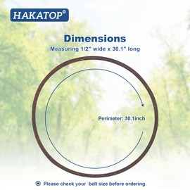 HAKATOP 121-5765 PTO Drive Belt 1/2" x 30" Single Replacement for Toro Timemaster & Exmark Commercial 30" Mowers, Fits Models 20199 20200