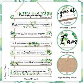 HPNIUB Bible Verse Wood Sign,Sunflower Christian Wall Art,Bible Verse Wooden Plaques(1.5"x12"),Farmhouse Bible Sign,Inspirational Plaque Sign for Home,Farmhouse,Kitchen,Office Decor… (green)