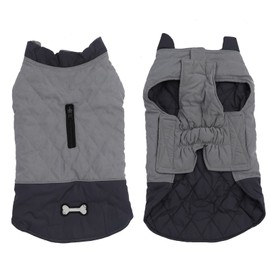 Geyecete dog coats waterproof with harness hole - Windproof Snowsuit puppy coats for small dogs Dog Clothes Outfit Vest Pets-Grey-XS