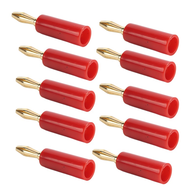 10PCS Banana Plugs 4mm Audio Jack Connector Solderless Six Blade