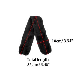 Allegra K Fluffy Faux Fur Collar Scarf Rabbit Ears Plush Neck Wrap Winter Warmer for Women Black