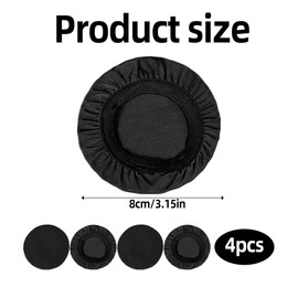 4PCS Headphone Earpad Covers Universal and Washable Dust Sweat Proof Headphone Sweat Covers Breathable and Stretchable Fabric Earcup Protectors Fits 2.36" to 3.35" Headsets (6 to 8.5 cm)