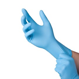 TRONEX Chemo-Rated Fully Textured Nitrile Exam Gloves, 12" Long, Extra-Thick (8 mil), Powder Free, Non-Sterile, Blue (500, Large)
