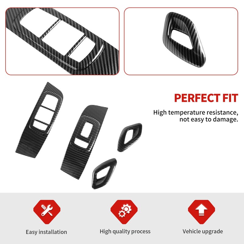 Jimen Fit for Dodge Challenger 2015-2023, 4PCS Inner Door Handle