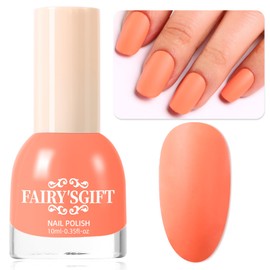 Matte Nail Polish Air Dry Nail Lacquer for Nail Art Varnish, Mist Effect Matte Finish Velvet Nail Polish, 0.35 fl oz (Orange-16, 10 ML)