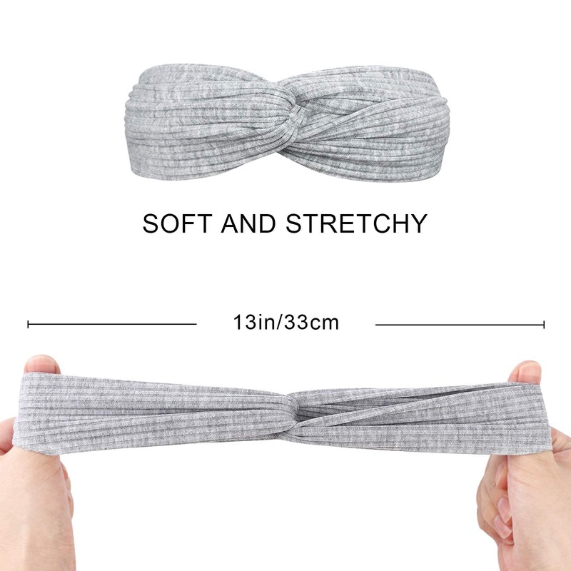 DRESHOW 20 Pack Turban Headbands for Women Elastic Back Twisted