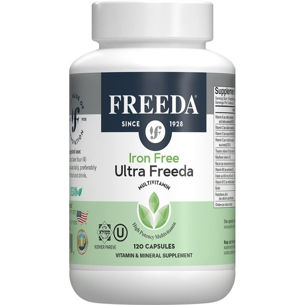 FREEDA Multivitamin - Iron Free Ultra Kosher Multi Vitamins Supplements for Women Health - Men’s Vitamins for Men Health - Multivitamins for Men & Women Adult Vitamins Multivitamin