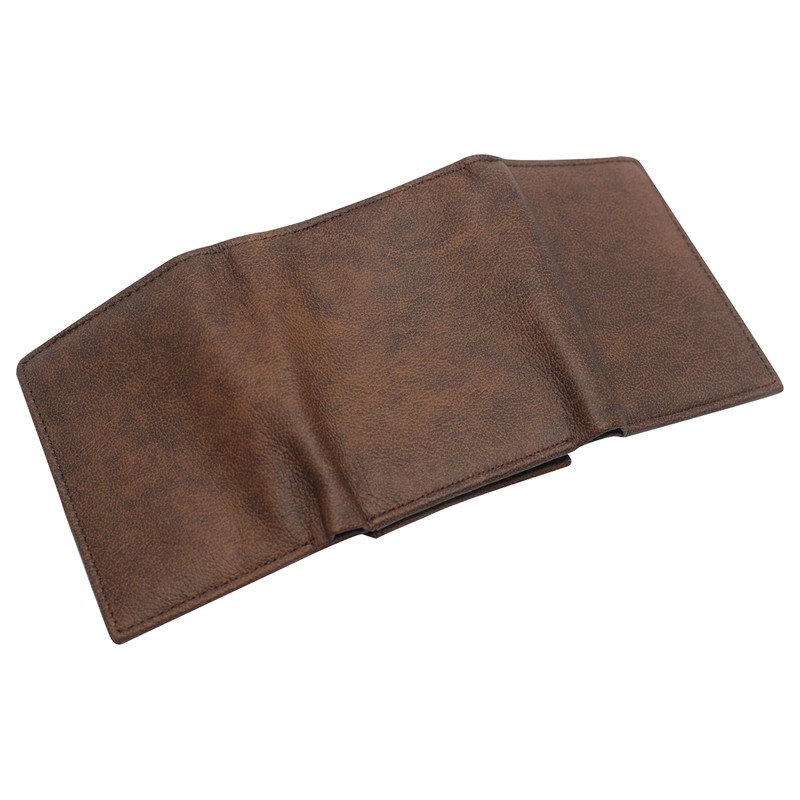 MARSHAL RFID Blocking Brown Men's Wallet Premium Leather Trifold Classic
