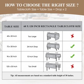 Aocoz Rectangle Tablecloths 60x120 Inch 6 Pack Black Tablecloth for 6ft Washable Decorative Linen Polyester Table Cloths for 8ft Dining Table Banquets Buffet Parties and Wedding