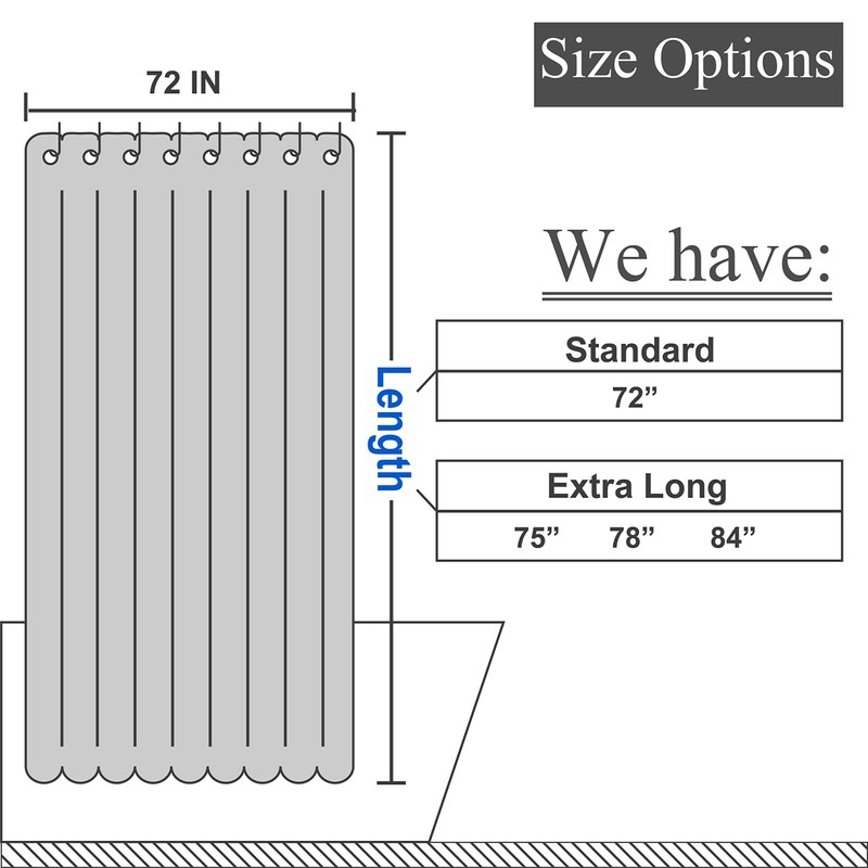 Hotel Style Cotton Shower Curtain with Snap-in Fabric Liner, Mesh