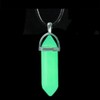 Healvian 3pcs Luminous Hexagonal Crystal Stone Pendant Necklace with Leather