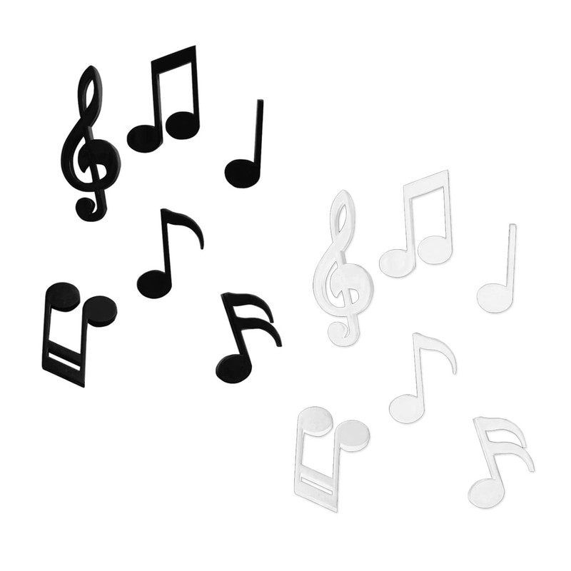 12 Pieces Music Note Magnets, Black & White Magnetic Musical