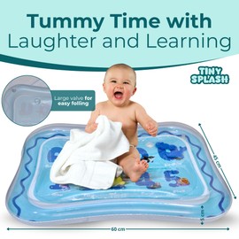 Baby Water Mat Tummy Time – Inflatable Tummy Time Water Mat, Sensory Toys for Babies, Water Play Mat for Infants 3–12 Months