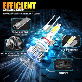Car Light Bulbs Set Fit For Ram 1500 2500 3500 Without Projector 2013 2014 2015 2016 2017 2018,High Low Beam Fog Light Bulbs Combo Pack ,6500K White Plug and Play Car Driving Lights Bulb,IP68 6-Pack