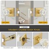 EHOMEWARE Hall/Closet Passage Door Knobs, 2 Pack Brass Crystal Handles,