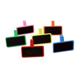 Vpang Mini Blackboard Clips 30 Pcs Colorful Wooden Chalkboard Label Clips Message Board Clips Clothespins Sign Blackboard for Wedding Party Table Decorations with Jute Twine